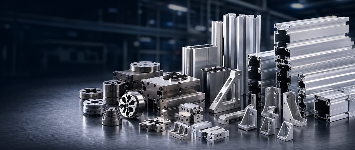 Aluminum extrusion profiles, mold dies, and machined parts