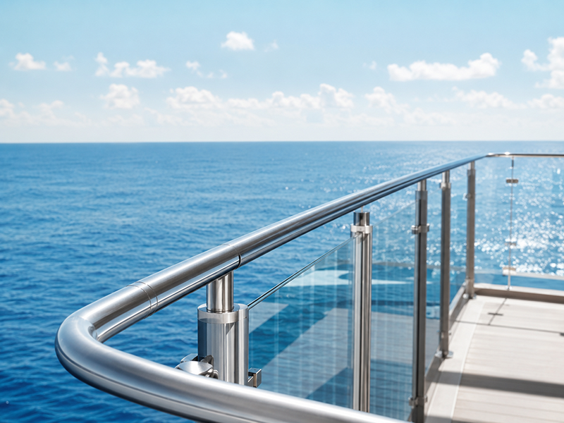 Cruise deck aluminum handrail application