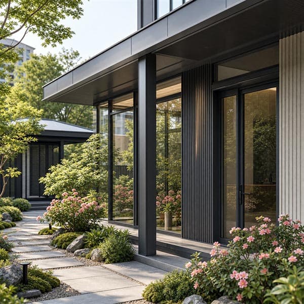 Architectural aluminum profile facade and window frames