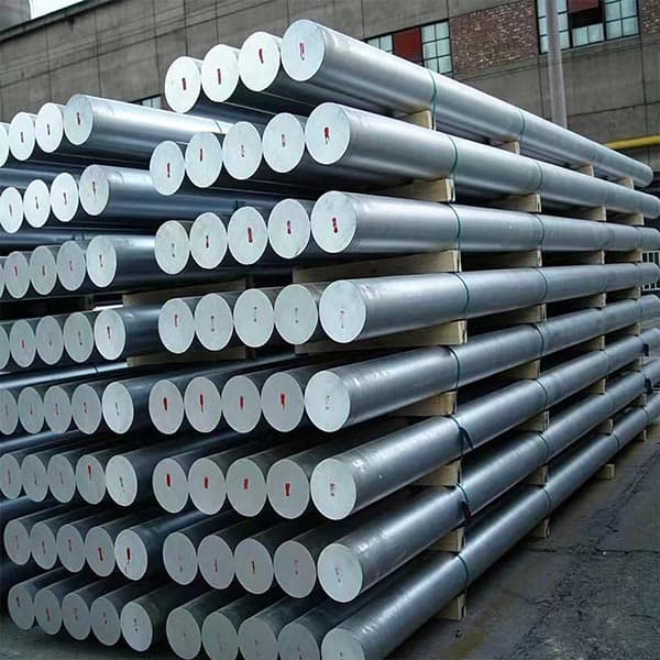 Stacked aluminum round bar stock for final material release